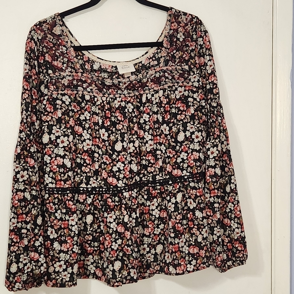 Knox Rose floral boho blouse- Excellent condition. SZ LARGE - Picture 4 of 4